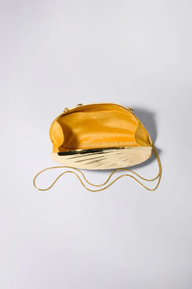 Women Bridget Metal Shell Clutch Gold Jonathan Simkhai Handbags