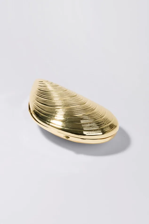 Women Bridget Metal Shell Clutch Gold Jonathan Simkhai Handbags