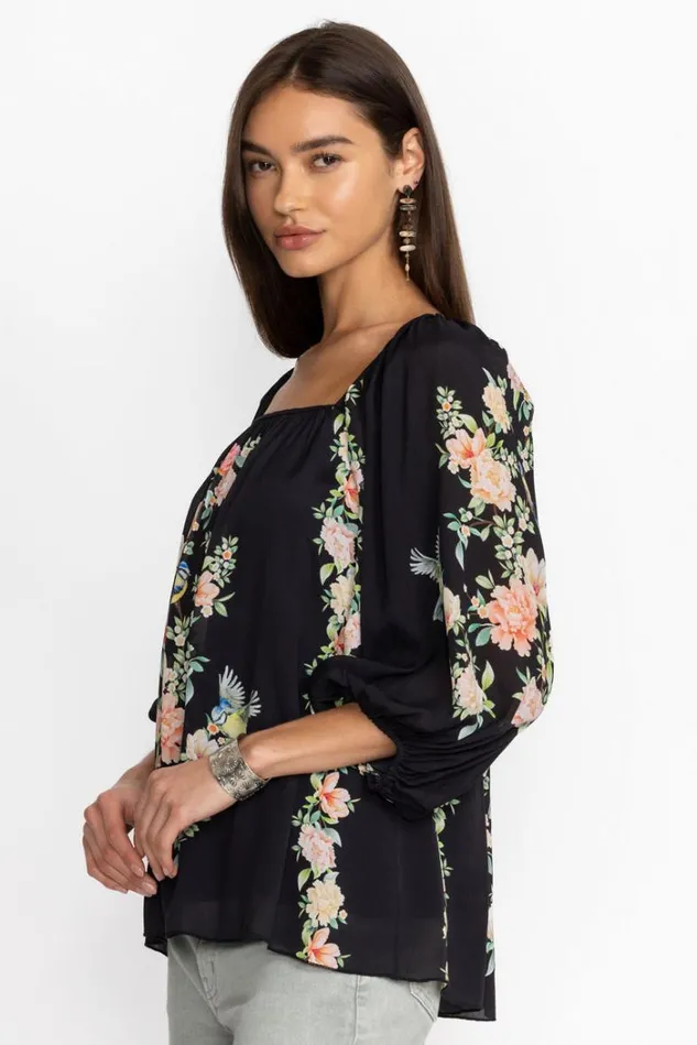 Women BYRDIE VISCOSE BLOUSE Black Johnny Was Tops Women BYRDIE VISCOSE BLOUSE Black Johnny Was Tops