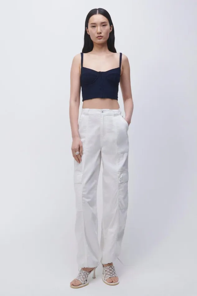 Women Calista Denim White Jonathan Simkhai Pants and Bottoms