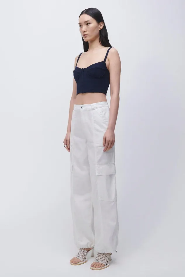 Women Calista Denim White Jonathan Simkhai Pants and Bottoms