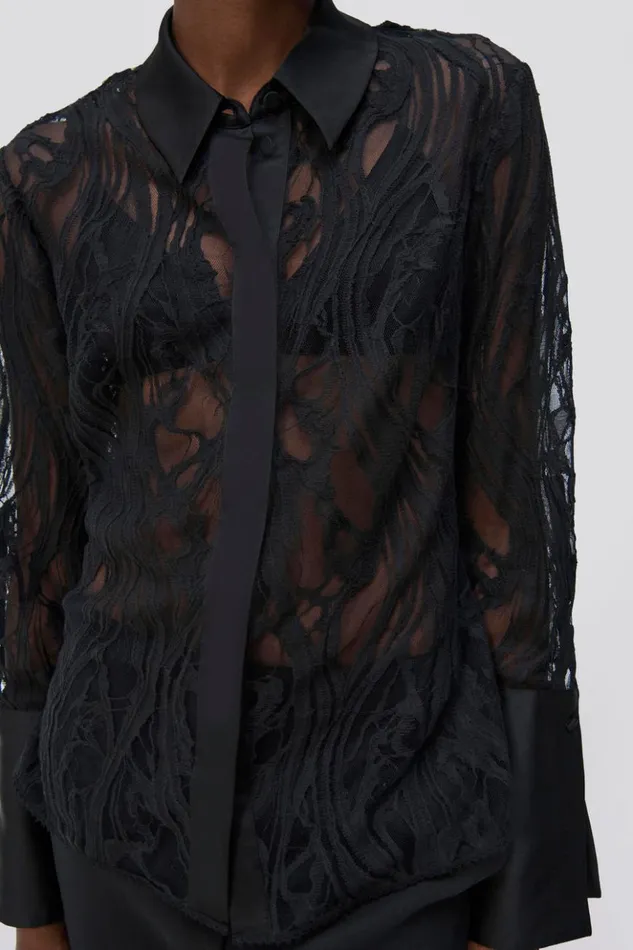Women Candela Shirt Black Jonathan Simkhai Tops and Bodysuits