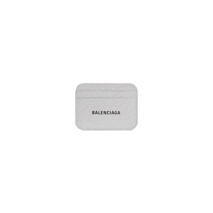 Women Card Holders Balenciaga Cash Card Holder Sparkling Fabric In Silver