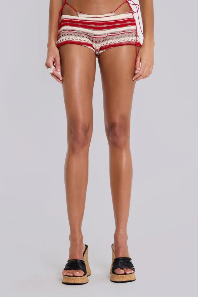 Women Cata Ruffle Knit Mini Shorts Jaded London Bikini Bottoms