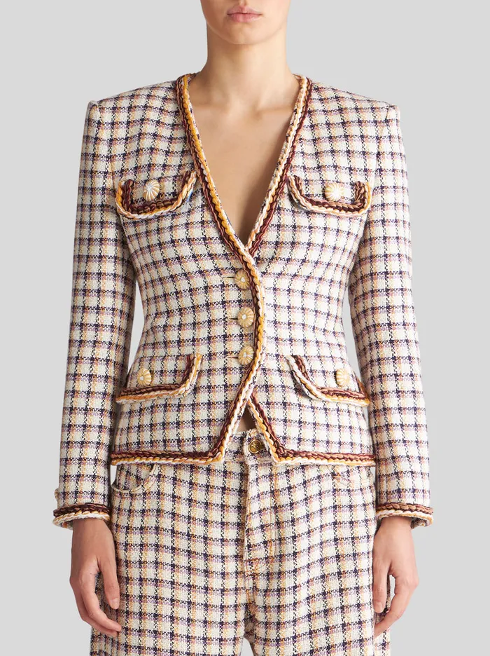 Women Check Jacquard Jacket Etro Jackets