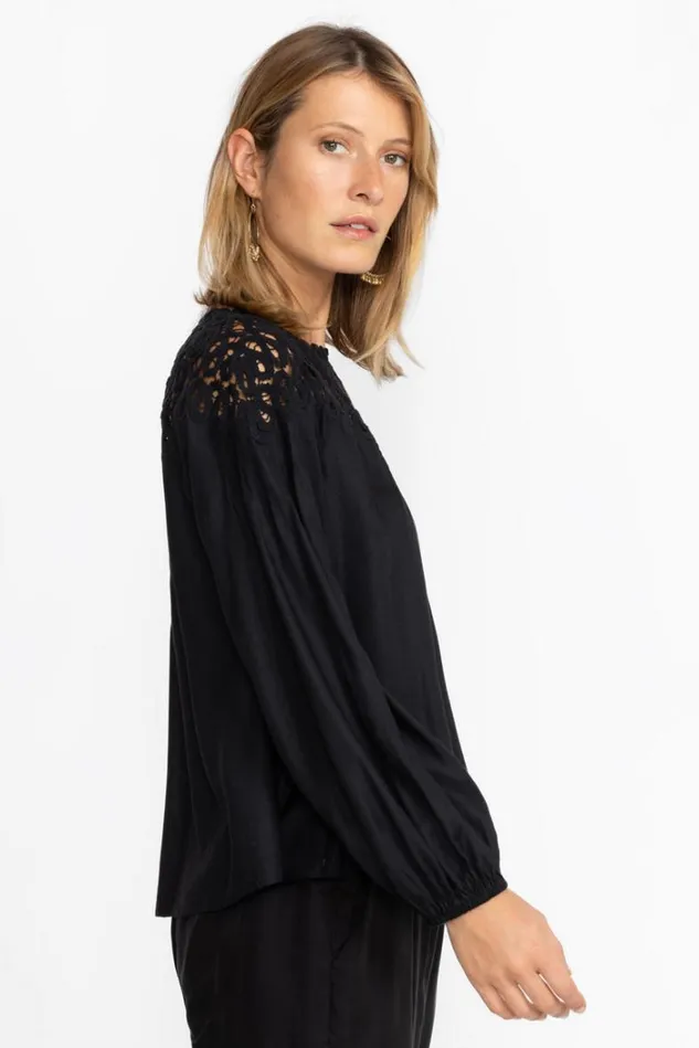 Women CIELITO MODAL BLOUSE Black Johnny Was Tops Women CIELITO MODAL BLOUSE Black Johnny Was Tops