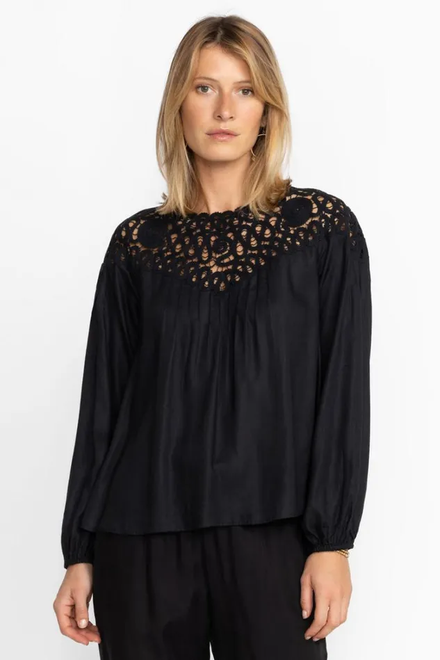 Women CIELITO MODAL BLOUSE Black Johnny Was Tops Women CIELITO MODAL BLOUSE Black Johnny Was Tops