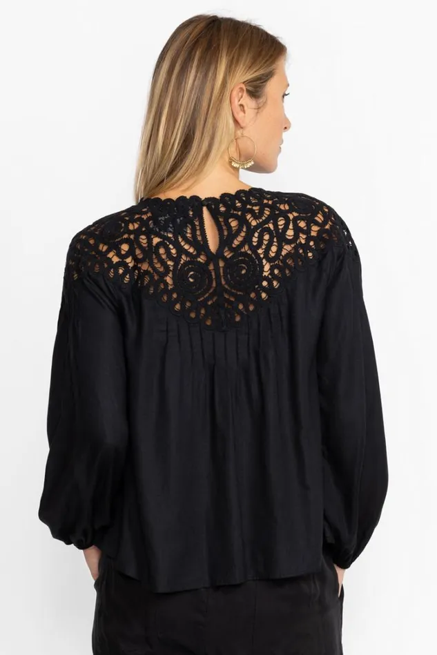 Women CIELITO MODAL BLOUSE Black Johnny Was Tops Women CIELITO MODAL BLOUSE Black Johnny Was Tops