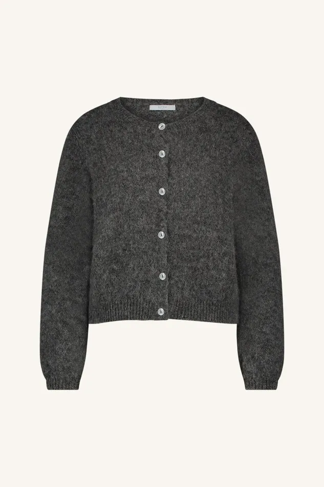 Women Cleo Natural Cardigan Dark Grey Melee Bybar Cardigans