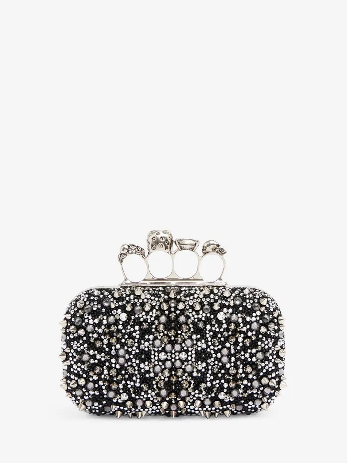 Women Clutches Alexander McQueen Knuckle Clutch Black