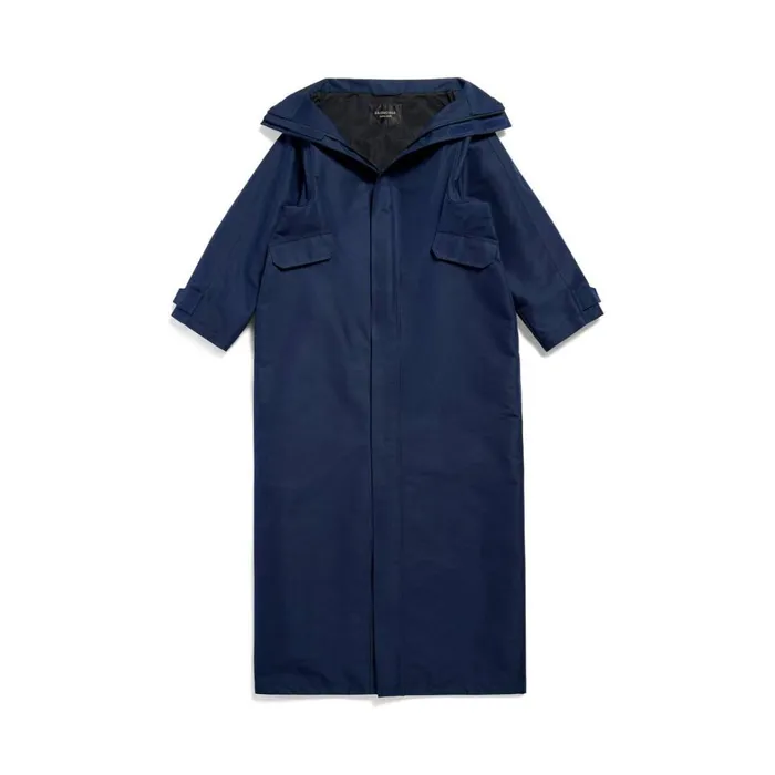 Women Coats and Jackets Balenciaga Swing Maxi Parka In Dark Blue
