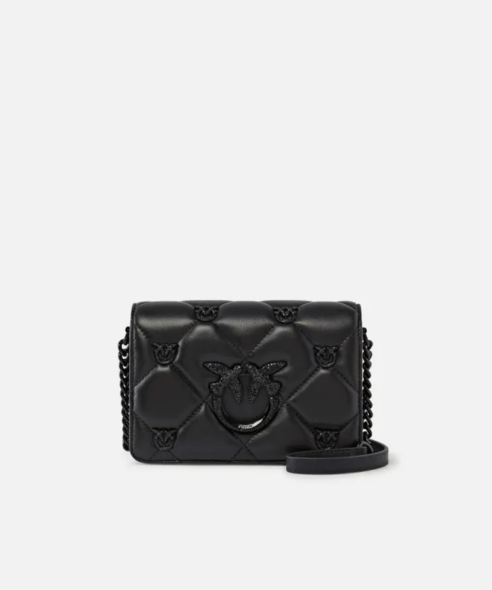 Women Crossbody Bags Pinko Love Bag Click Small Jewel Quilted Crossbody Bag PINKO Galleria Limo Black Block Colour Women Crossbody Bags Pinko Love Bag Click Small Jewel Quilted Crossbody Bag PINKO Galleria Limo Black Block Colour