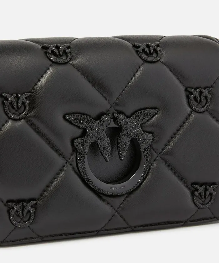 Women Crossbody Bags Pinko Love Bag Click Small Jewel Quilted Crossbody Bag PINKO Galleria Limo Black Block Colour Women Crossbody Bags Pinko Love Bag Click Small Jewel Quilted Crossbody Bag PINKO Galleria Limo Black Block Colour