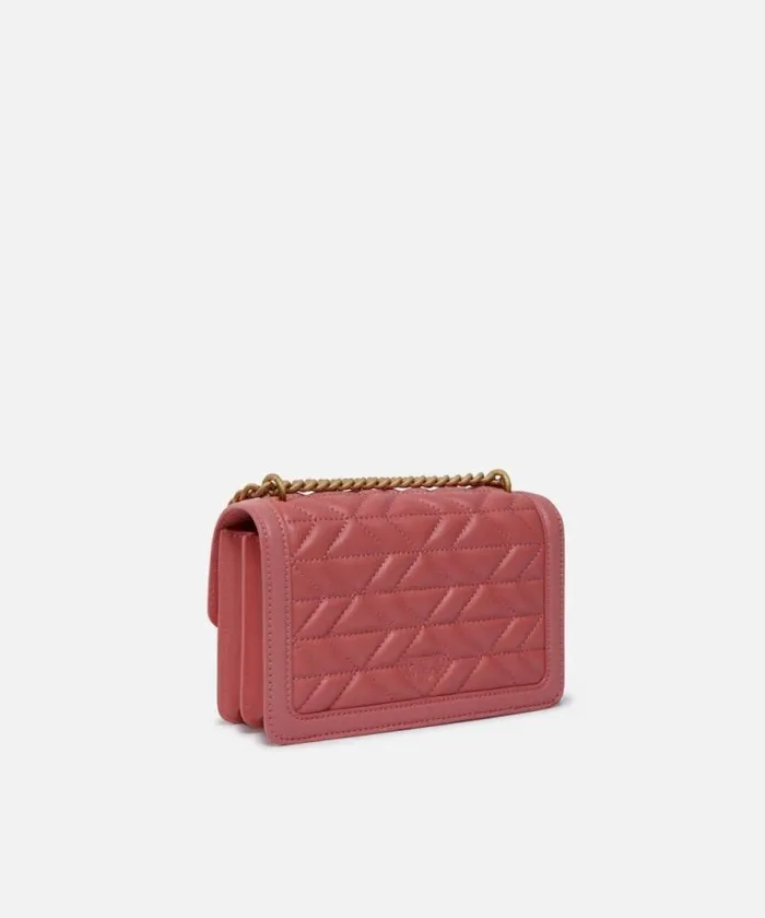 Women Crossbody Bags Pinko Love Bag Crossbody Bag In Quilted Nappa Leather Peach Flowerantiquegold Women Crossbody Bags Pinko Love Bag Crossbody Bag In Quilted Nappa Leather Peach Flowerantiquegold