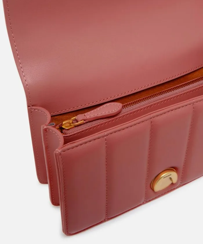 Women Crossbody Bags Pinko Love Bag Crossbody Bag In Quilted Nappa Leather Peach Flowerantiquegold Women Crossbody Bags Pinko Love Bag Crossbody Bag In Quilted Nappa Leather Peach Flowerantiquegold
