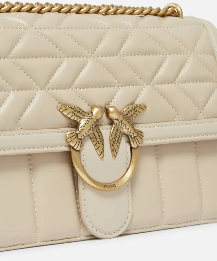 Women Crossbody Bags Pinko Love Bag Crossbody Bag Quilted With Designs Beigesmoke Greyantiquegold Women Crossbody Bags Pinko Love Bag Crossbody Bag Quilted With Designs Beigesmoke Greyantiquegold