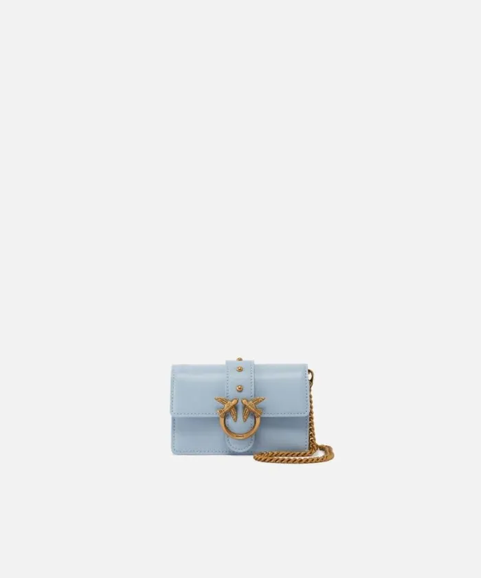 Women Crossbody Bags Pinko Micro Love Bag One Simply Lightblueantique Gold