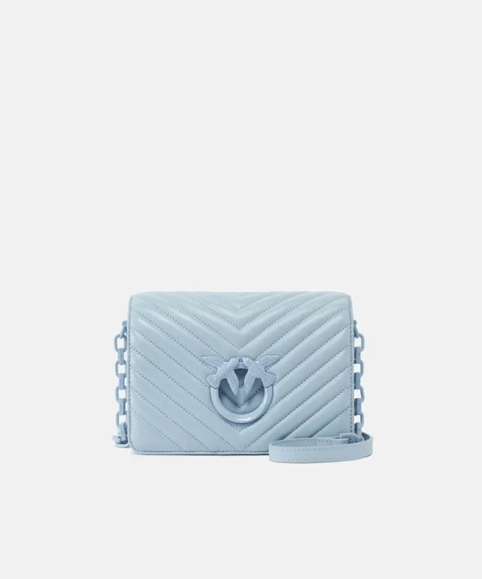 Women Crossbody Bags Pinko Mini Love Bag Click Chevron Colour Block Light Blueblock Colour Women Crossbody Bags Pinko Mini Love Bag Click Chevron Colour Block Light Blueblock Colour