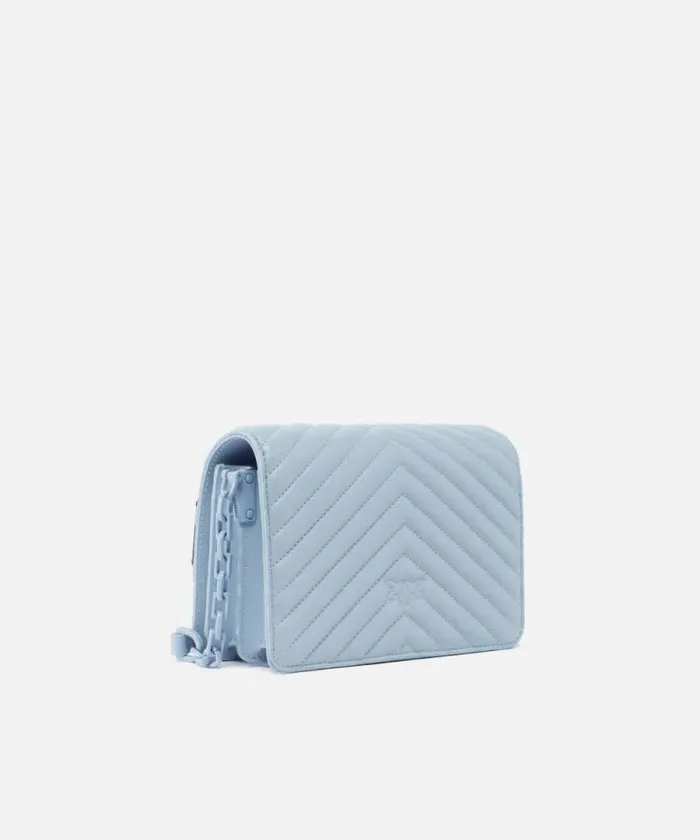 Women Crossbody Bags Pinko Mini Love Bag Click Chevron Colour Block Light Blueblock Colour Women Crossbody Bags Pinko Mini Love Bag Click Chevron Colour Block Light Blueblock Colour