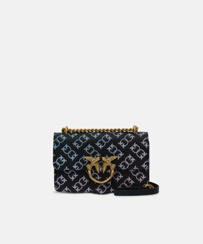 Women Crossbody Bags Pinko Mini Love Bag Crossbody Bag With Multicoloured Imprim Logo Blackmulticolouredantiquegold Women Crossbody Bags Pinko Mini Love Bag Crossbody Bag With Multicoloured Imprim Logo Blackmulticolouredantiquegold