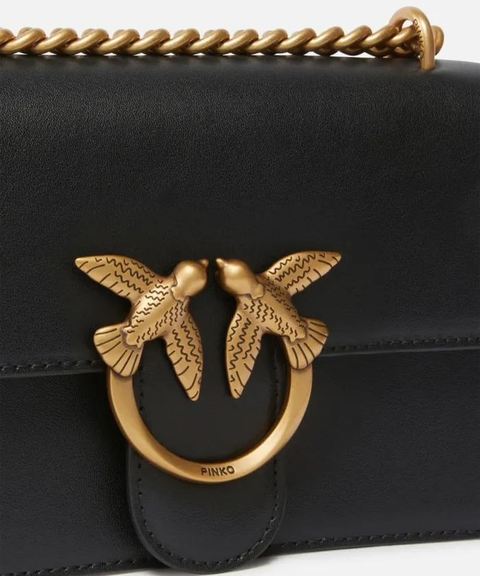 Women Crossbody Bags Pinko Mini Love Bag One Simply Blackantique Gold Women Crossbody Bags Pinko Mini Love Bag One Simply Blackantique Gold