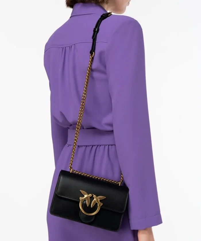 Women Crossbody Bags Pinko Mini Love Bag One Simply Blackantique Gold Women Crossbody Bags Pinko Mini Love Bag One Simply Blackantique Gold