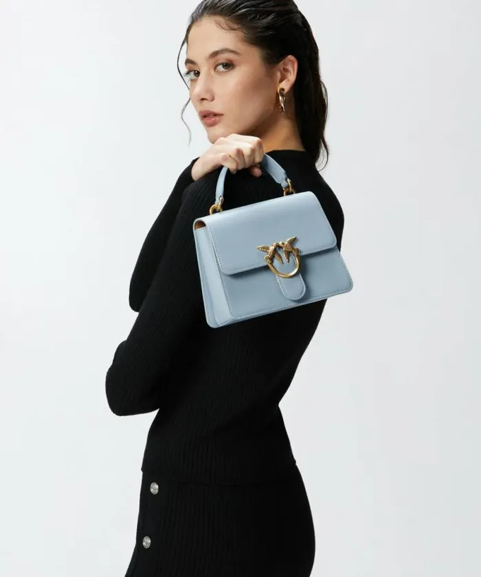 Women Crossbody Bags Pinko Mini Love Bag One Top Handle Light Simply Lightblueantique Gold