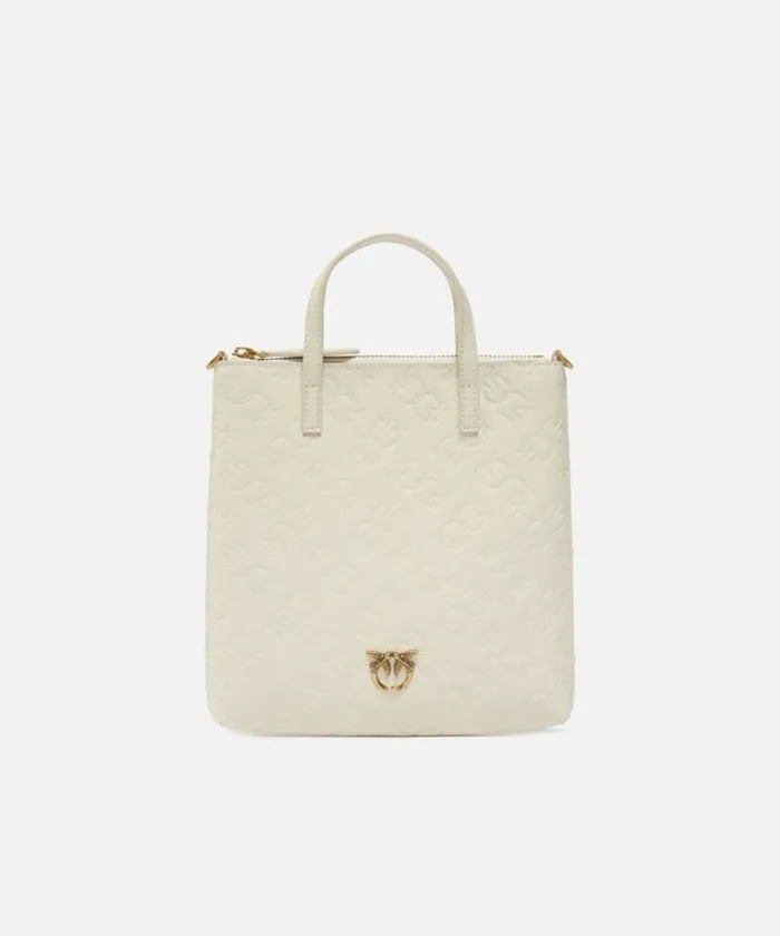 Women Crossbody Bags Pinko Mini Shopper Bag With Monogram Logo Whitewhiteantique Gold Women Crossbody Bags Pinko Mini Shopper Bag With Monogram Logo Whitewhiteantique Gold