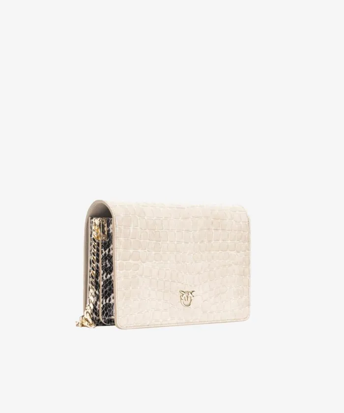 Women Crossbody Bags Pinko PINKO Galleria Classic Love Bag Click In Crocodile And Reptileprint Leather Sandlightgold Women Crossbody Bags Pinko PINKO Galleria Classic Love Bag Click In Crocodile And Reptileprint Leather Sandlightgold