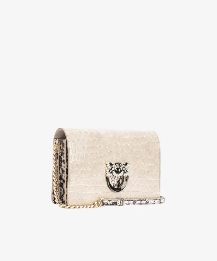 Women Crossbody Bags Pinko PINKO Galleria Classic Love Bag Click In Crocodile And Reptileprint Leather Sandlightgold Women Crossbody Bags Pinko PINKO Galleria Classic Love Bag Click In Crocodile And Reptileprint Leather Sandlightgold
