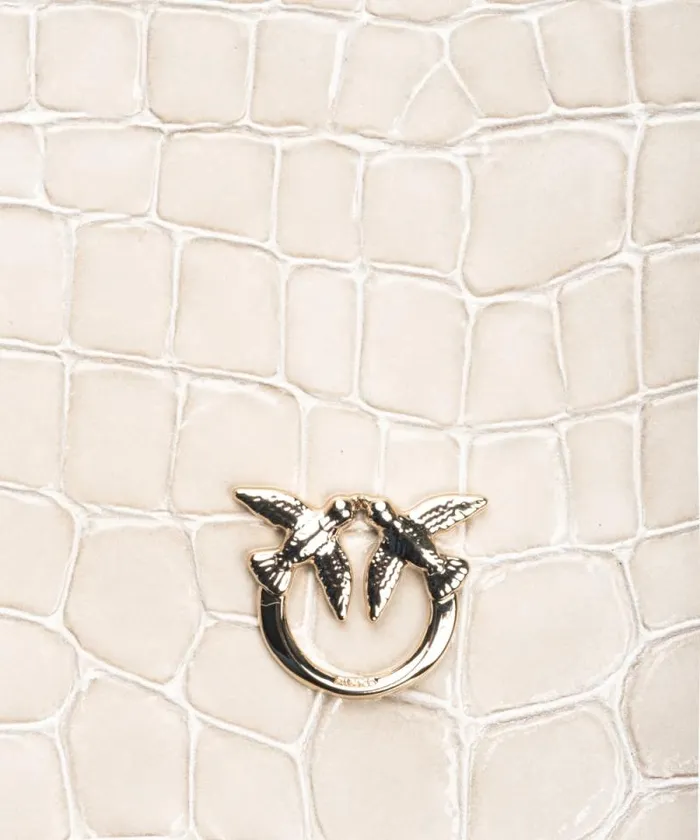 Women Crossbody Bags Pinko PINKO Galleria Classic Love Bag Click In Crocodile And Reptileprint Leather Sandlightgold Women Crossbody Bags Pinko PINKO Galleria Classic Love Bag Click In Crocodile And Reptileprint Leather Sandlightgold