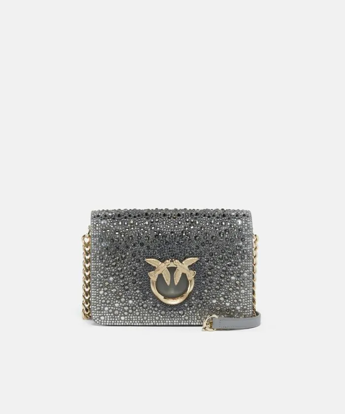 Women Crossbody Bags Pinko PINKO Galleria Fullrhinestone Mini Love Bag Click Penguin Greylightgold Women Crossbody Bags Pinko PINKO Galleria Fullrhinestone Mini Love Bag Click Penguin Greylightgold