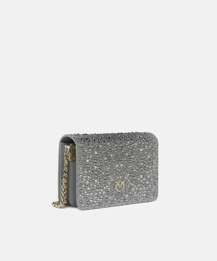 Women Crossbody Bags Pinko PINKO Galleria Fullrhinestone Mini Love Bag Click Penguin Greylightgold Women Crossbody Bags Pinko PINKO Galleria Fullrhinestone Mini Love Bag Click Penguin Greylightgold