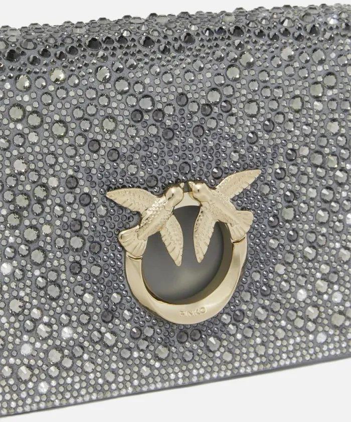 Women Crossbody Bags Pinko PINKO Galleria Fullrhinestone Mini Love Bag Click Penguin Greylightgold Women Crossbody Bags Pinko PINKO Galleria Fullrhinestone Mini Love Bag Click Penguin Greylightgold