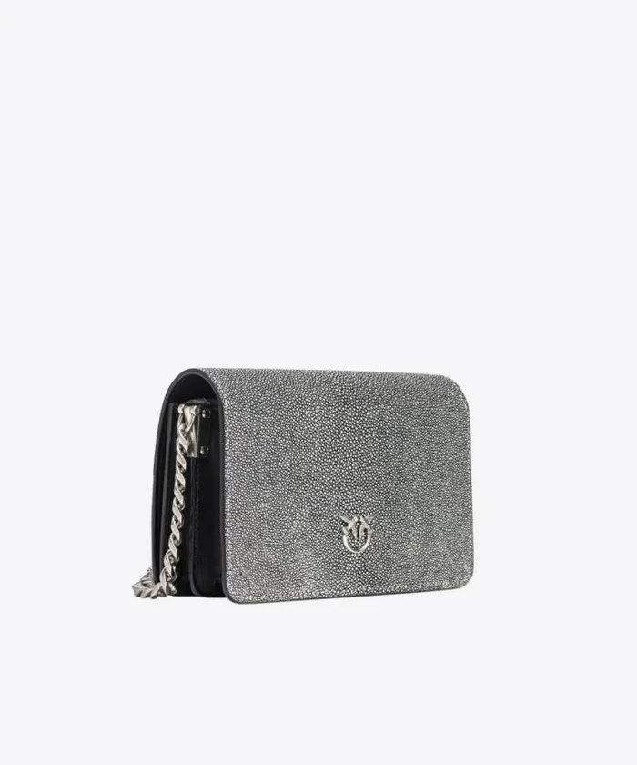 Women Crossbody Bags Pinko PINKO Galleria Stingray Mini Love Bag Click Blackold Silver Women Crossbody Bags Pinko PINKO Galleria Stingray Mini Love Bag Click Blackold Silver