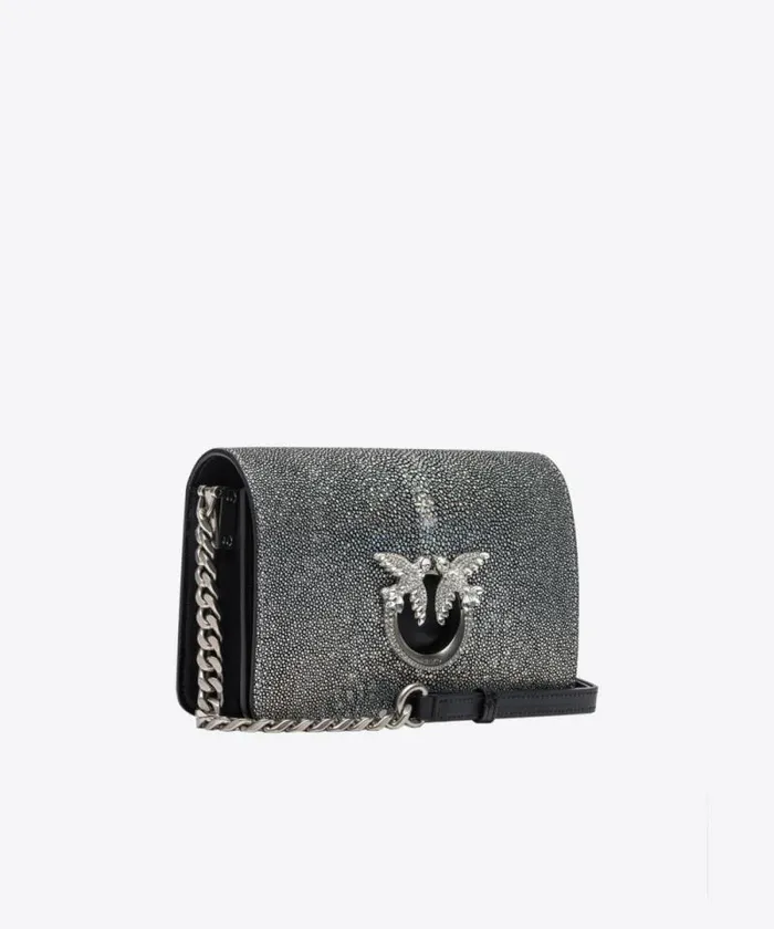 Women Crossbody Bags Pinko PINKO Galleria Stingray Mini Love Bag Click Blackold Silver Women Crossbody Bags Pinko PINKO Galleria Stingray Mini Love Bag Click Blackold Silver