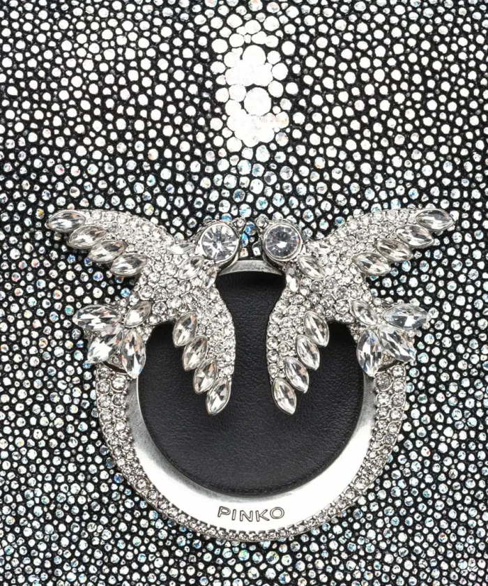 Women Crossbody Bags Pinko PINKO Galleria Stingray Mini Love Bag Click Blackold Silver Women Crossbody Bags Pinko PINKO Galleria Stingray Mini Love Bag Click Blackold Silver