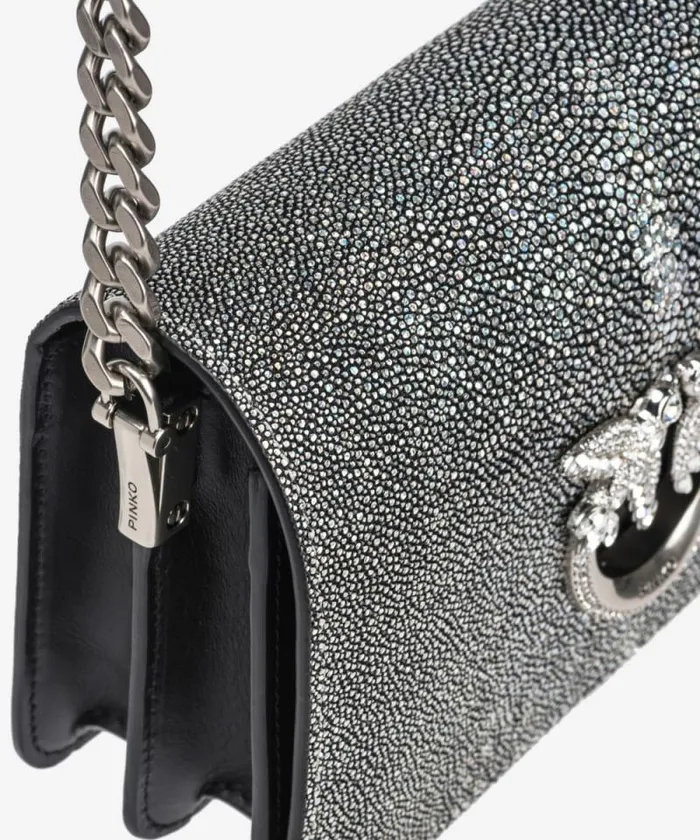 Women Crossbody Bags Pinko PINKO Galleria Stingray Mini Love Bag Click Blackold Silver Women Crossbody Bags Pinko PINKO Galleria Stingray Mini Love Bag Click Blackold Silver