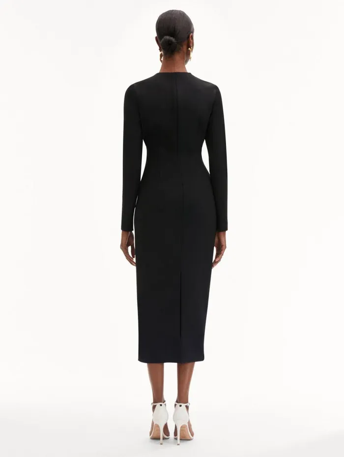 Women Crystal Orchid Threadwork Dress Black Oscar De La Renta Dresses Women Crystal Orchid Threadwork Dress Black Oscar De La Renta Dresses