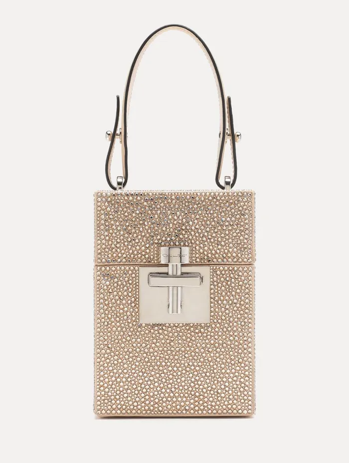 Women Crystal Pav Alibi Cube Champagne Oscar De La Renta Handbags