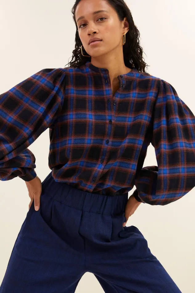 Women Day Check Blouse Kingsblue Bybar Blouses