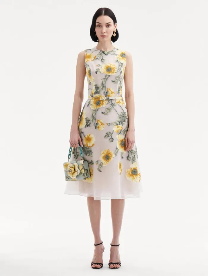 Women Degrad Poppy Fil Coupe Dress Grey Yellow Oscar De La Renta Dresses Women Degrad Poppy Fil Coupe Dress Grey Yellow Oscar De La Renta Dresses