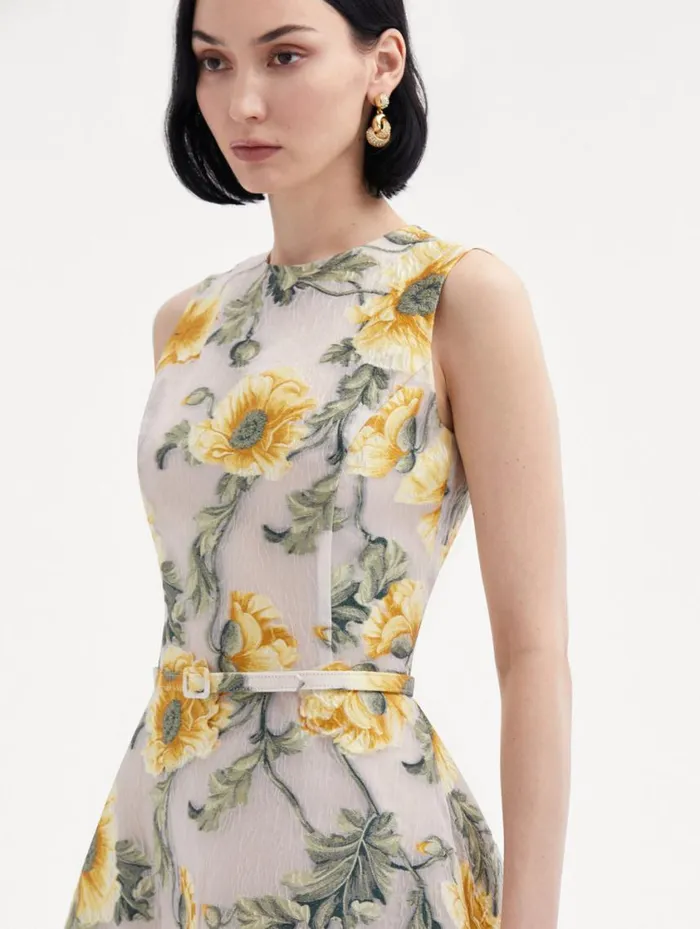 Women Degrad Poppy Fil Coupe Dress Grey Yellow Oscar De La Renta Dresses Women Degrad Poppy Fil Coupe Dress Grey Yellow Oscar De La Renta Dresses