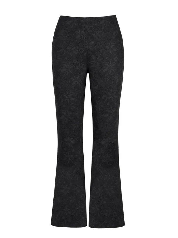 Women Denim Jessica Simpson Pull On Flare In Black Laced Floral