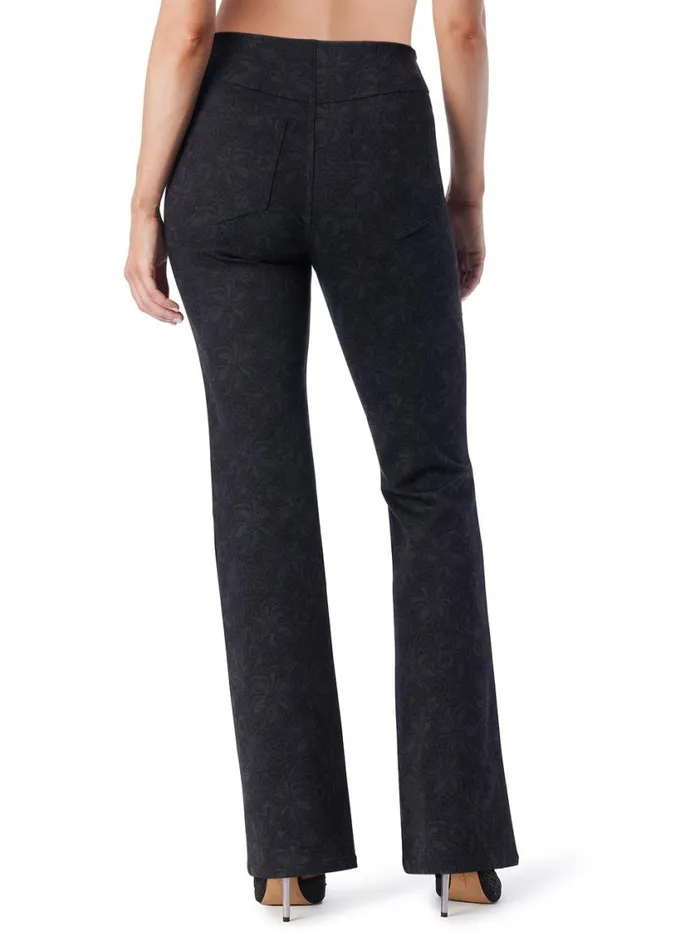 Women Denim Jessica Simpson Pull On Flare In Black Laced Floral