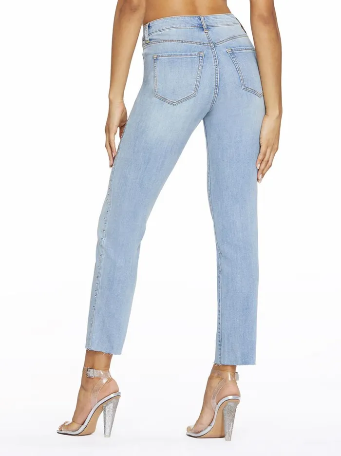 Women Denim Jessica Simpson Spotlight High Rise Straight Jeans In Into The Blues