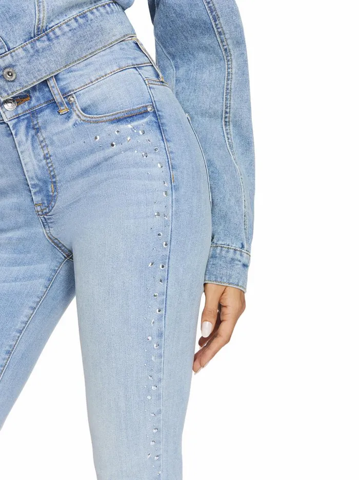 Women Denim Jessica Simpson Spotlight High Rise Straight Jeans In Into The Blues