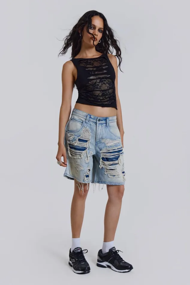 Women Distressed Colossus Shorts Jaded London Shorts and Jorts