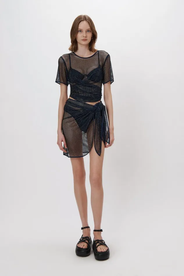 Women Doris Sarong Midnight Jonathan Simkhai Pants and Bottoms