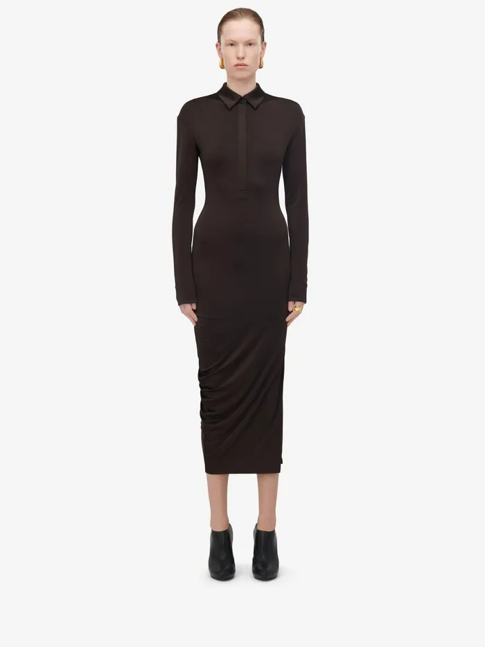 Women Dresses Alexander McQueen Fitted Shirt Dress Ebony